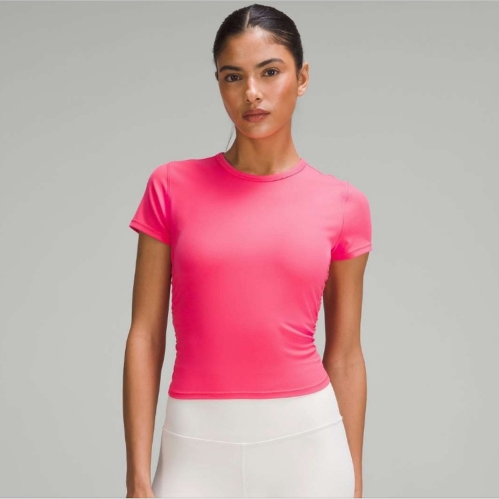 Lululemon All It Takes Short-Sleeve Shirt Nulu in Lip Gloss Size 6